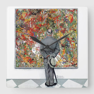 Kunst-Kenner durch Norman Rockwell Quadratische Wanduhr