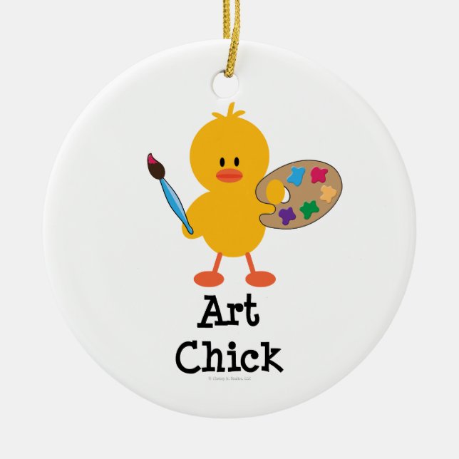 Kunst-Küken-Verzierung Keramik Ornament (Vorne)