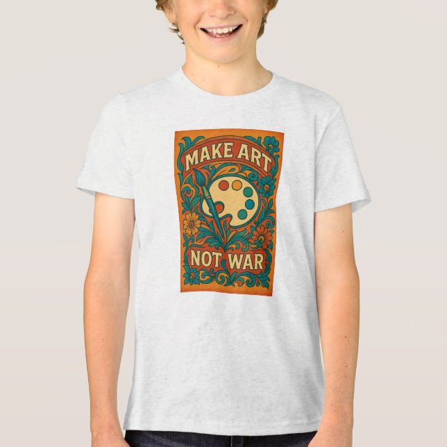 Kunst machen, nicht Krieg - Tri-Blend Shirt (Vorderseite)