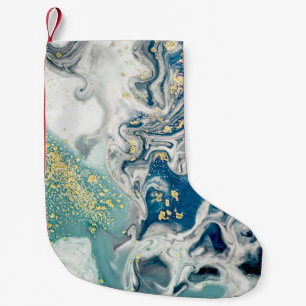 Kunst, Malerei - Natürliche graue Farbe: metallisc Kleiner Weihnachtsstrumpf