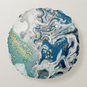 Kunst, Malerei - Natürliche graue Farbe: metallisc Rundes Kissen