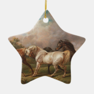 Kunst-Malerei-Öl-Pferdeschicksal Charless Towne Keramik Ornament