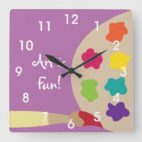 Kunst-Malerei-Paletten-Wand-Uhr - lila