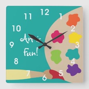 Kunst-Malerei-Paletten-Wanduhr Quadratische Wanduhr