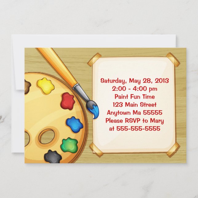 Kunst-Malerei-Party-Geburtstags-Einladung Einladung (Vorderseite)