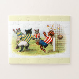 Kunst mit Katzen, die Fußball spielen