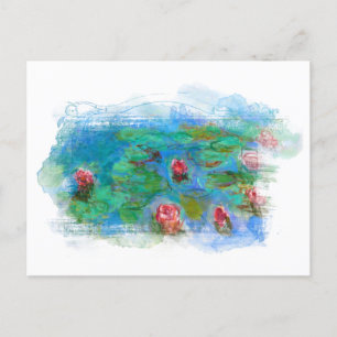 ** Kunst Monet Lily Pond Florale Engel AR23 Postkarte