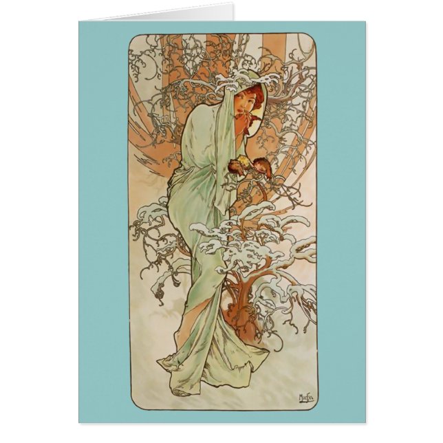 Kunst Nouveau - Alphonse Mucha - Winter (Vorne)