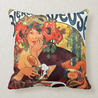 Kunst Nouveau Bier-Anzeige 1897 Kissen