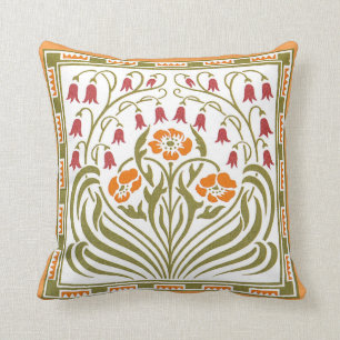 Kunst Nouveau Blumen-Entwurfs-Kissen Kissen
