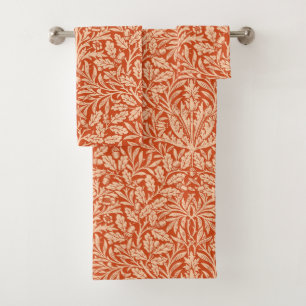 Kunst Nouveau Blumendamast, helle Mandarine Badhandtuch Set