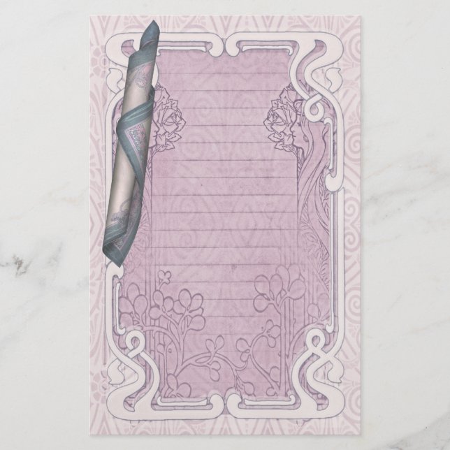 Kunst Nouveau Briefpapier - duftende Geheimnisse, (Vorderseite)