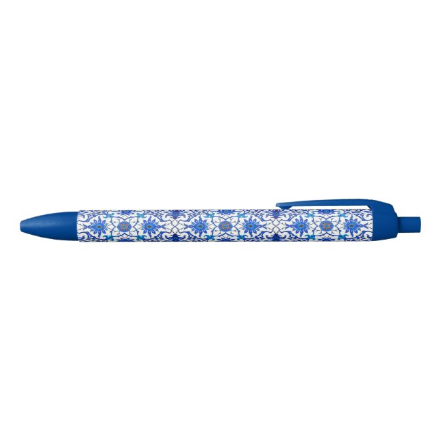 Kunst Nouveau chinesische Fliese - Kobalt-Blau u. Kugelschreiber (Oberseite)
