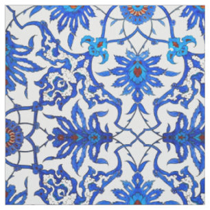 Kunst Nouveau chinesische Fliese - Kobalt-Blau u. Stoff