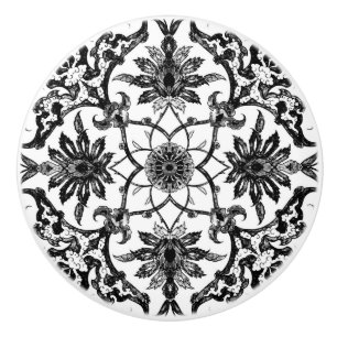 Kunst Nouveau chinesisches Muster - Schwarzweiss Keramikknauf