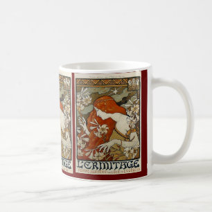 Kunst Nouveau Dame u. Lilien-Tasse Kaffeetasse