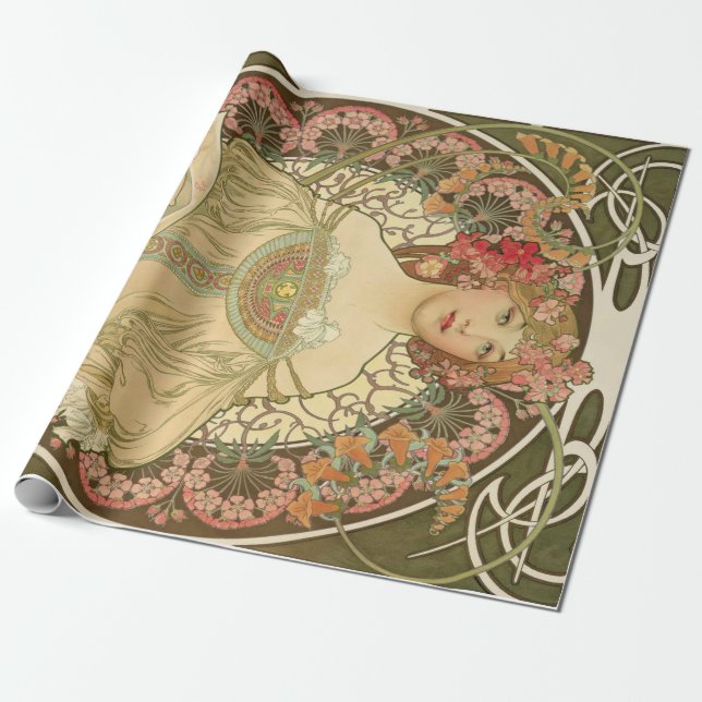 Kunst Nouveau Decoupage Plakat Geschenkpapier (Ungerollt)