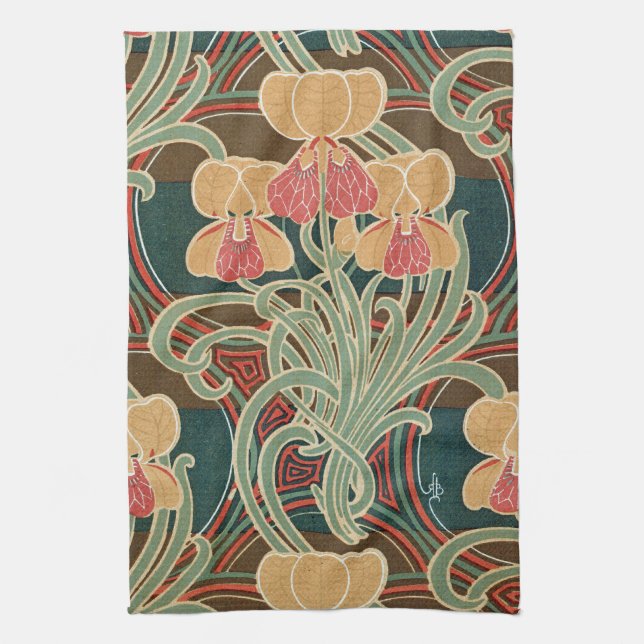 Kunst Nouveau Entwurf #4 bei Emporio Moffa Handtuch (Vertikal)