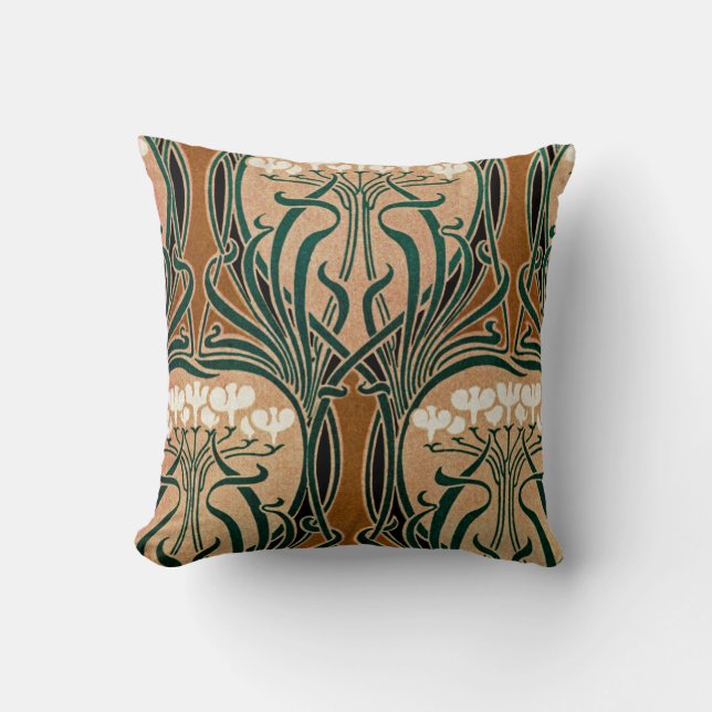 Kunst Nouveau Entwurf #9 Kissen (Vorderseite)