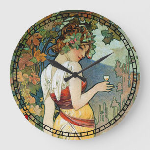 Kunst Nouveau Entwurf durch Alphonse Mucha Große Wanduhr