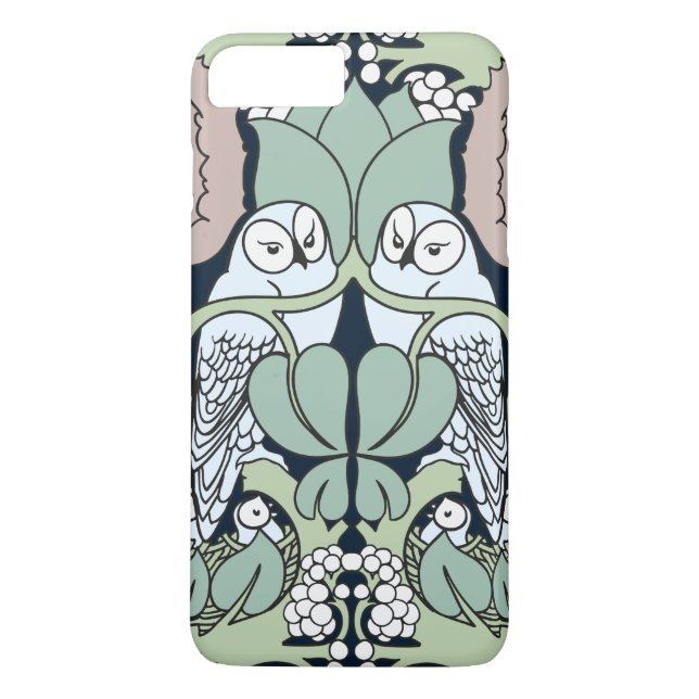 Kunst Nouveau Eulen nisten Plus Muster iPhone 7 Case-Mate iPhone Hülle (Rückseite)