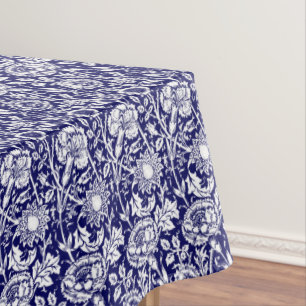 Kunst Nouveau Gartennelken-Damast, Marine und Wei Tischdecke