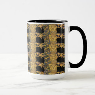 Kunst Nouveau Gustav Klimt Goldschwarz-Muster Tasse