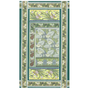 Kunst Nouveau Iris-Wasserlilie-Blumen mit Blumen Tischdecke