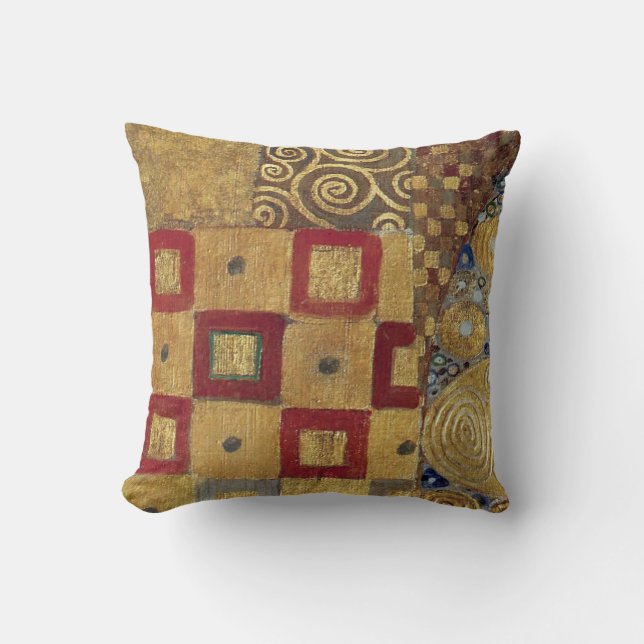 Kunst Nouveau Klimt - Gold, Rot, Altgold, Silber Kissen (Vorderseite)