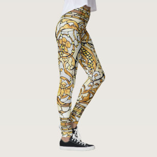 Kunst Nouveau Lilien-Blumen ganz über Leggings