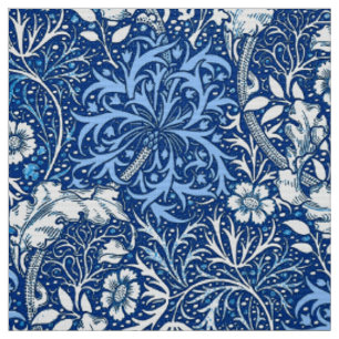 Kunst Nouveau Meerespflanze mit Blumen, Stoff