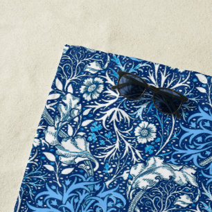 Kunst Nouveau Meerespflanze mit Blumen, Strandtuch