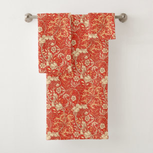 Kunst Nouveau Meerespflanze mit Blumen, tiefe Badhandtuch Set