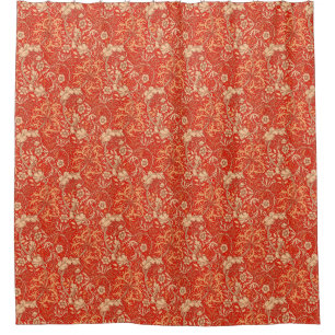 Kunst Nouveau Meerespflanze mit Blumen, tiefe Duschvorhang