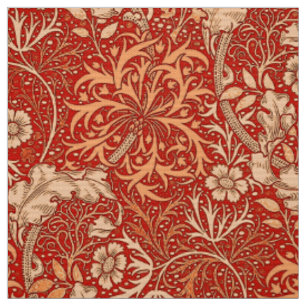 Kunst Nouveau Meerespflanze mit Blumen, tiefe Stoff