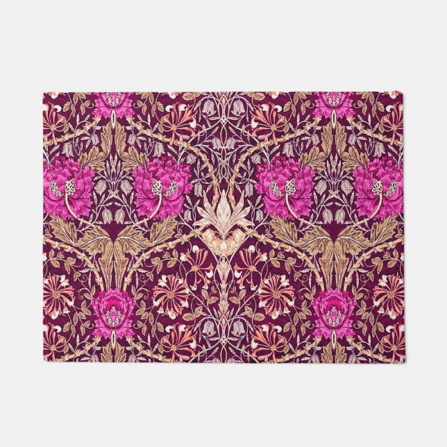Kunst Nouveau mit Blumen, Pflaume, Beige und Deep Fußmatte (Vorderseite)