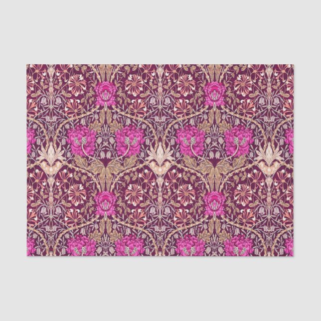 Kunst Nouveau mit Blumen, Pflaume, Beige und Deep Seidenpapier (Vorderseite)