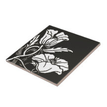 Kunst Nouveau Mohnblumen-Keramik Fliese oder