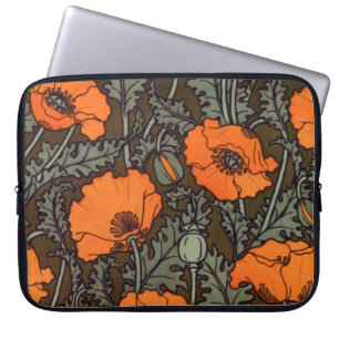 Kunst Nouveau Mohnblumen Laptopschutzhülle