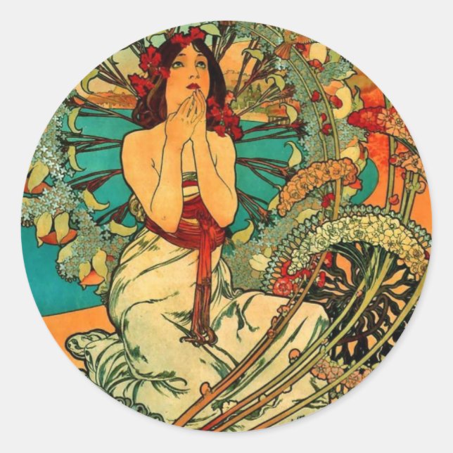 Kunst Nouveau Monacos Monte Carlo Runder Aufkleber (Vorderseite)