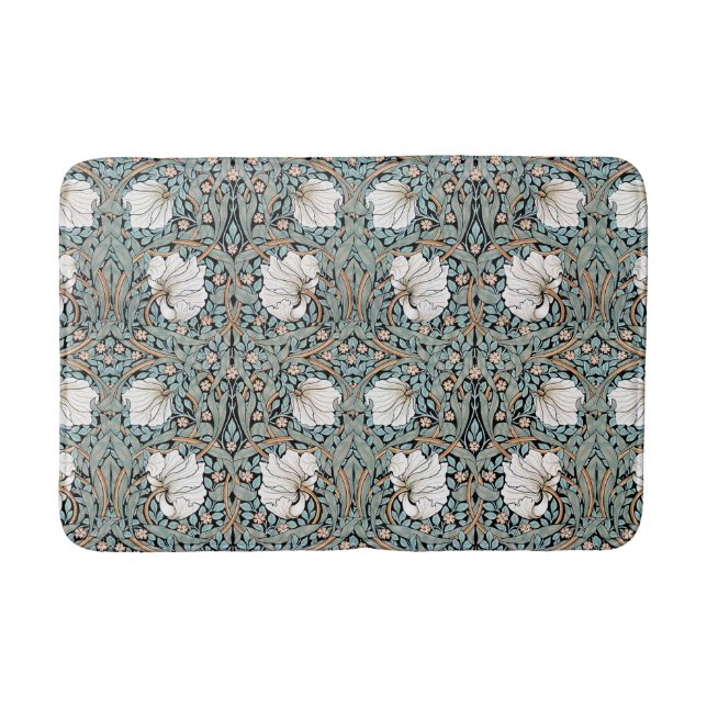 Kunst Nouveau Morris Pimpernel-Blumen-Bad-Matte Badematte (Vorderseite)