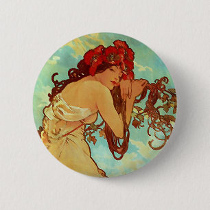 Kunst Nouveau - Mucha - Sommer Button