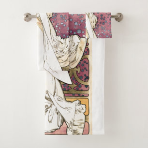Kunst Nouveau Mucha ZusatzCamilias Bad-Tücher Badhandtuch Set