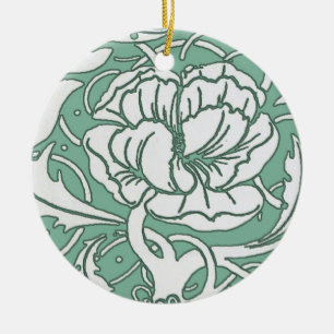 Kunst Nouveau Pfingstrosen-Verzierung Keramik Ornament