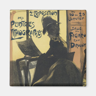 Kunst Nouveau Plakat-Magneten - Lithographien Magnet