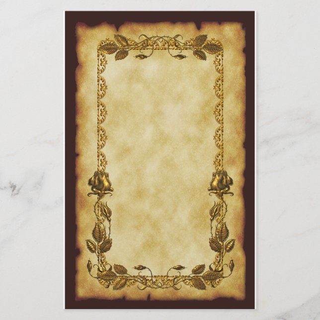 Kunst Nouveau Rosen Briefpapier (Vorderseite)