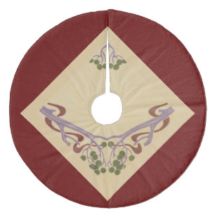 Kunst Nouveau Rotwein-Weihnachtsbaum-Rock durch Fleece Weihnachtsbaumdecke