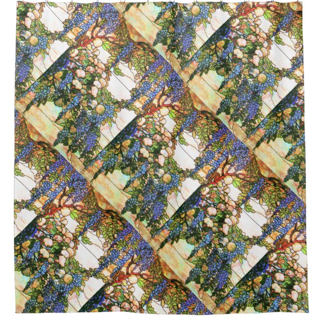 Kunst Nouveau Tiffany beflecktes Duschvorhang (Vorderseite)