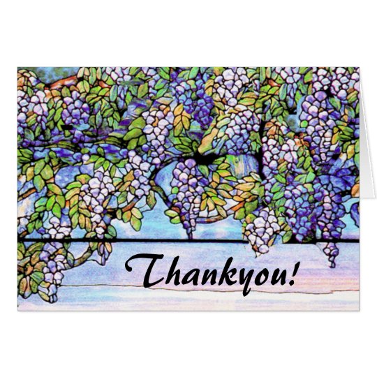 Kunst Nouveau Tiffany beflecktes Glas-Blumen Karte