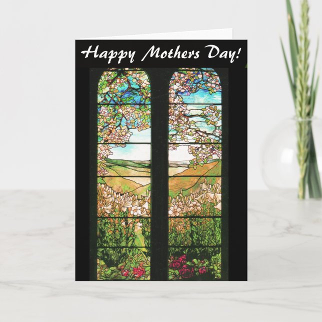 Kunst Nouveau Tiffany Buntglas-Natur Karte (Vorderseite)